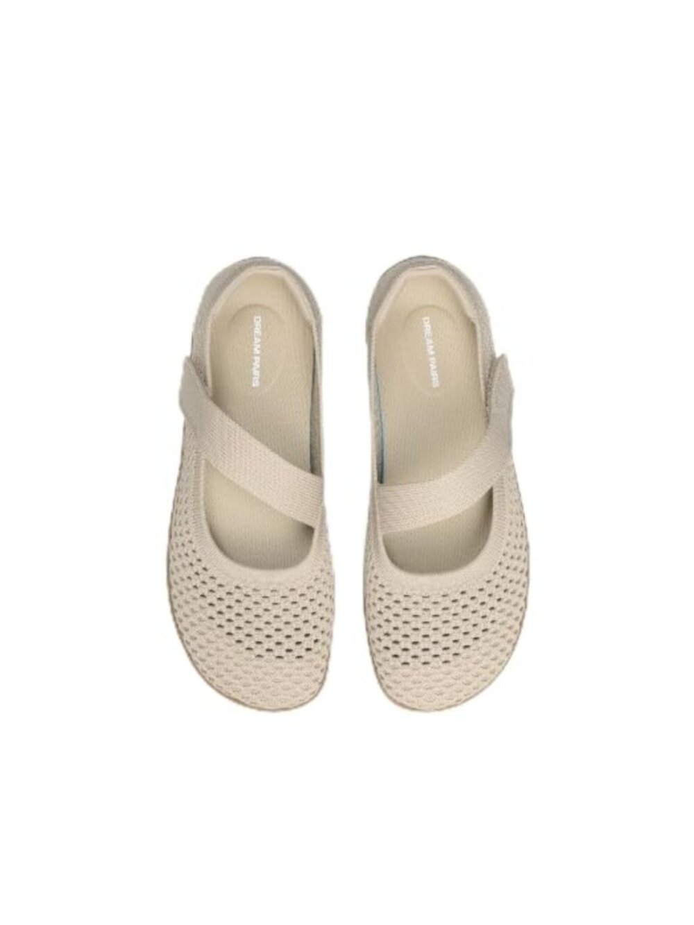 Women's Mary Jane Wide Toe Ballet Flats Knit Arch Support